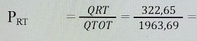 P_RT = QRT/QTOT = (322,65)/1963,69 =