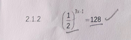 ( 1/2 )^3x-1=_ 128