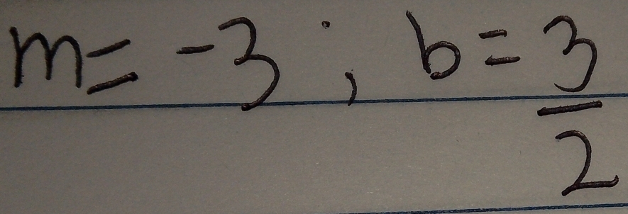 m=-3; b= 3/2 
 1/10 =frac 11+frac 11+^2