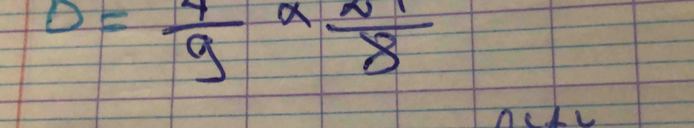 D= 4/9 * frac π 8