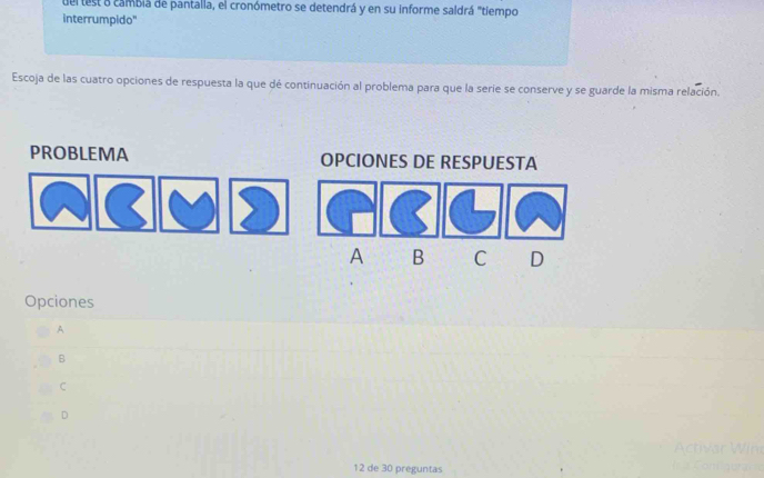 Resuelto:del test a cambiá de pantalla, el cronómetro se detendrá y en ...