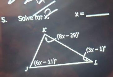 Solve for x. x= _