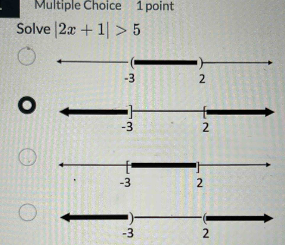 Solve |2x+1|>5