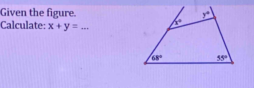 Given the figure.
Calculate: x+y=... _