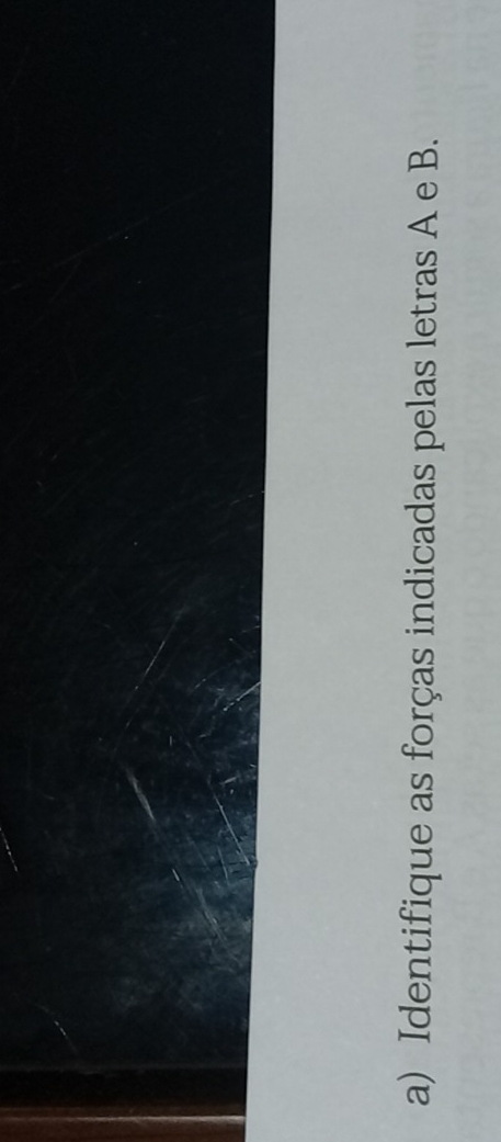 Identifique as forças indicadas pelas letras A e B.