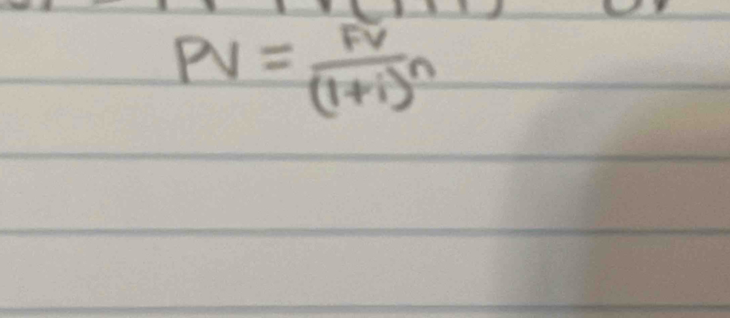 PV=frac FV(1+i)^n