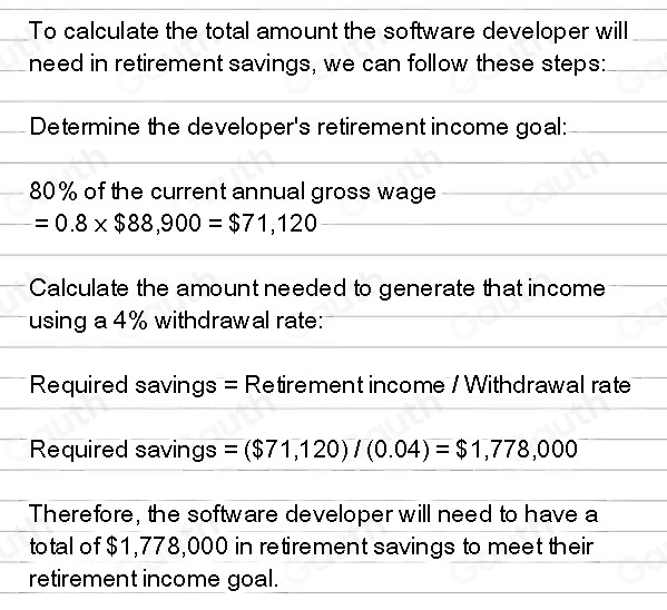Solved: A software developer's current annual gross wage is $88,900 ...