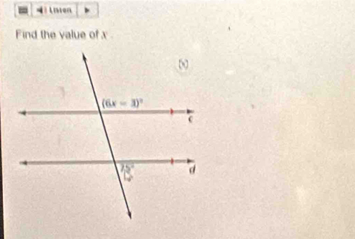 nten
Find the value of x