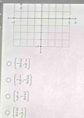 (- 3/4 , 1/2 )
(- 1/2 ,- 3/4 )
( 1/2 ,- 3/4 )
( 3/4 , 1/2 )