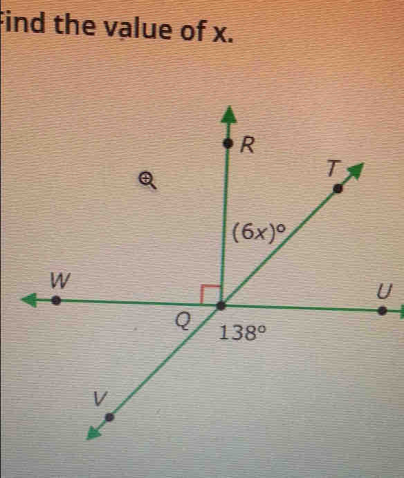 find the value of x.
U