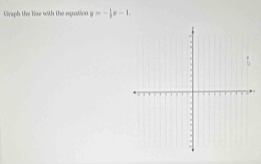 Graph the line with the equation y=- 1/2 x-1, 
,