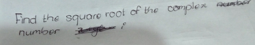 Find the square root of the complex 
number