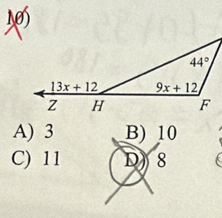 A) 3 B) 10
C) 11 D) 8