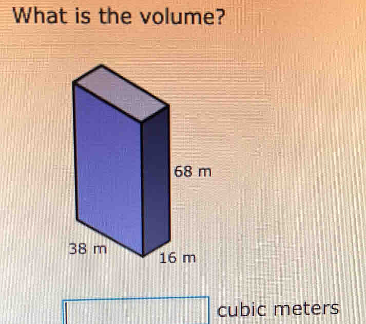 What is the volume? 
cubic meters