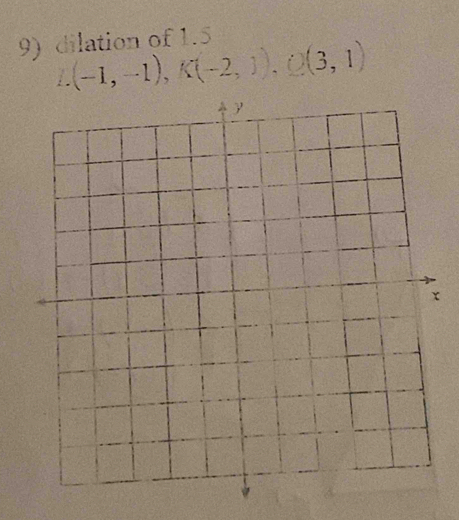 dilation of 1.5^11 (-1,-1), K(-2,1), Q(3,1)