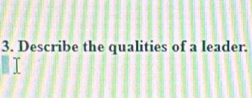 Describe the qualities of a leader.