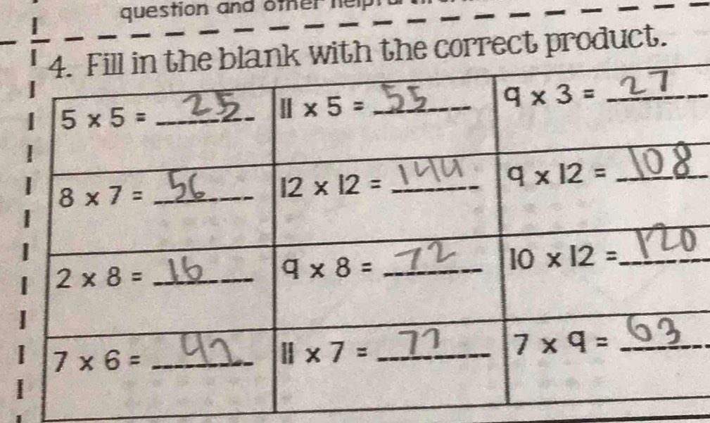 question and other ne
h the correct product.