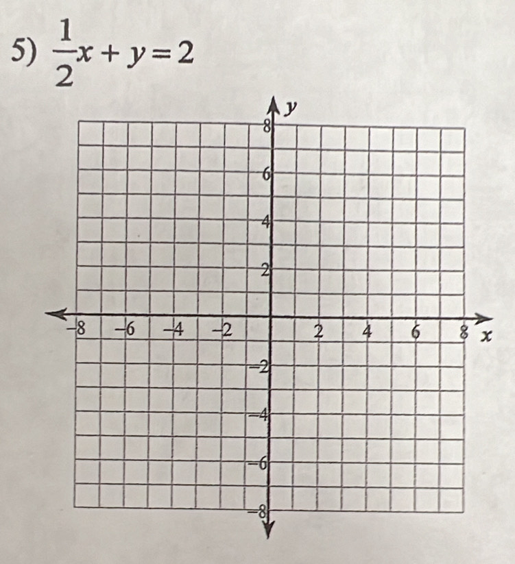  1/2 x+y=2