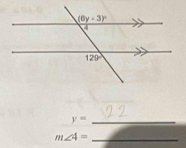 y=
_ m∠ 4=