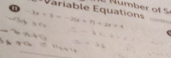 Number of S 
ariable quations continu
+7)+2x+4