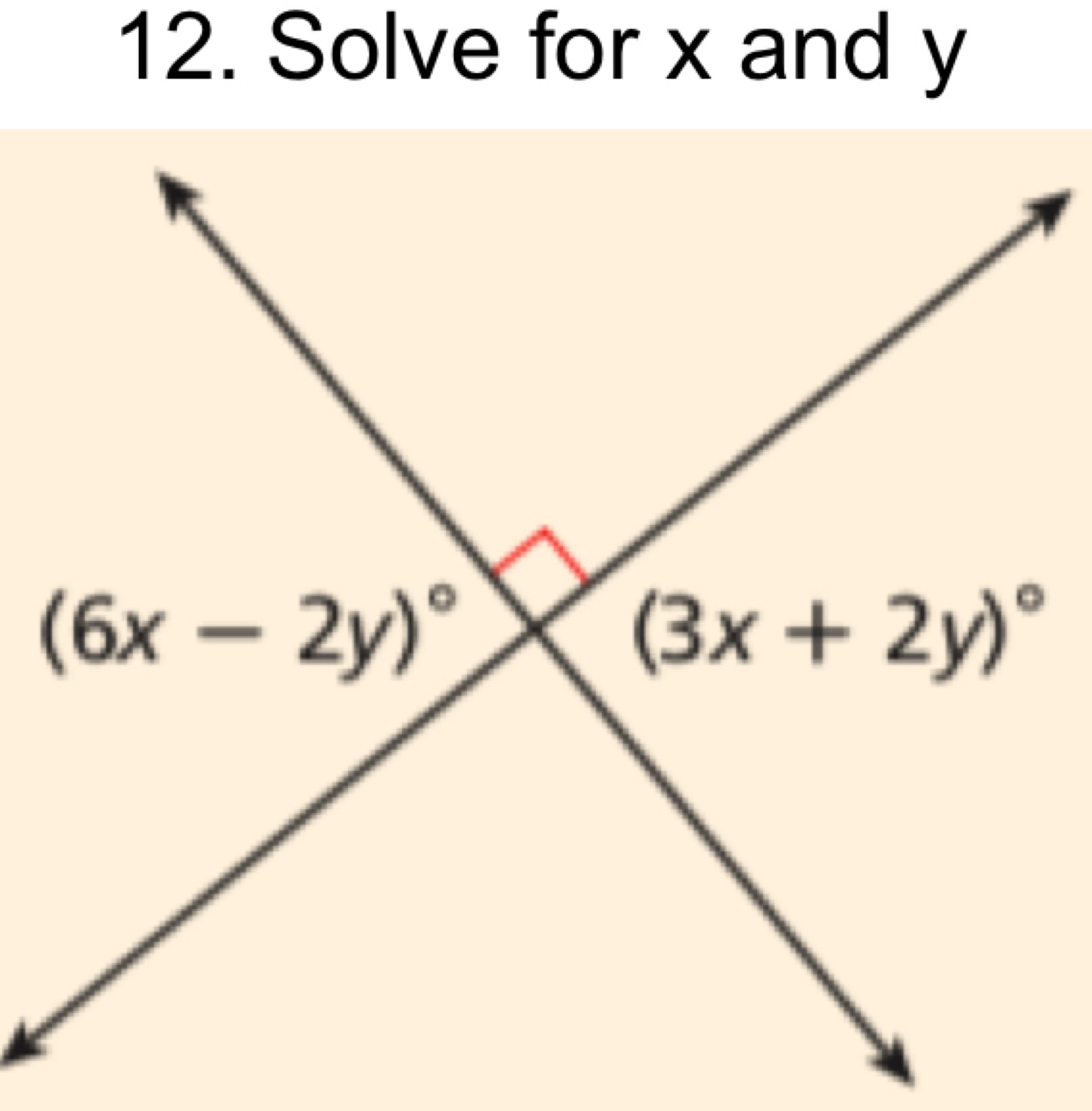 Solve for x and y