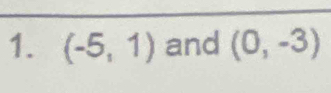 (-5,1) and (0,-3)