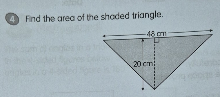 Find the area of the shaded triangle.