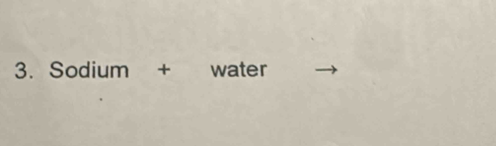 Sodium+ water