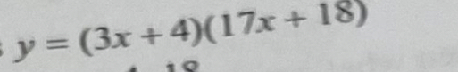 y=(3x+4)(17x+18)