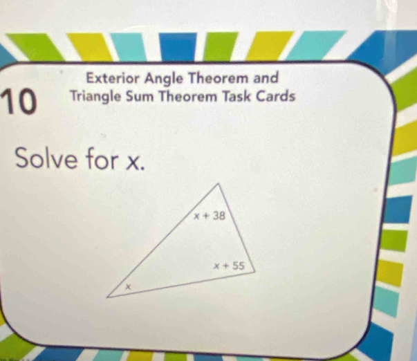 Solve for x.