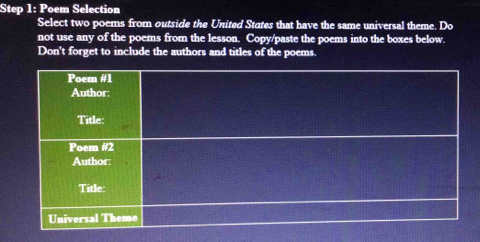 Solved: Poem Selection Select two poems from outside the United States ...