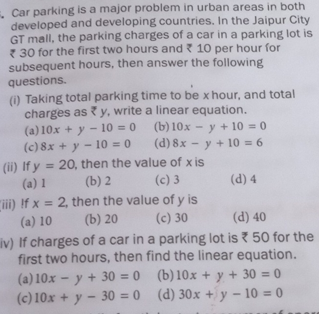 Solved: Car parking is a major problem in urban areas in both developed ...