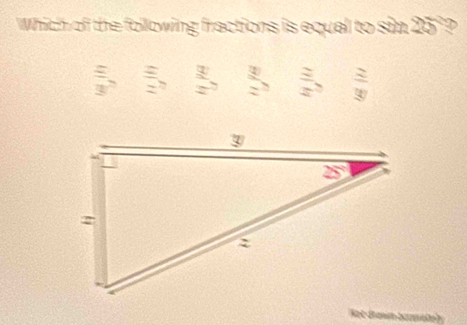 Which of the following fractions is equal to sin 25°?
`
C