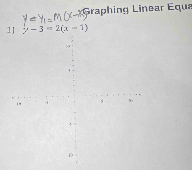 Graphing Linear Equa 
1) y-3=2(x-1)