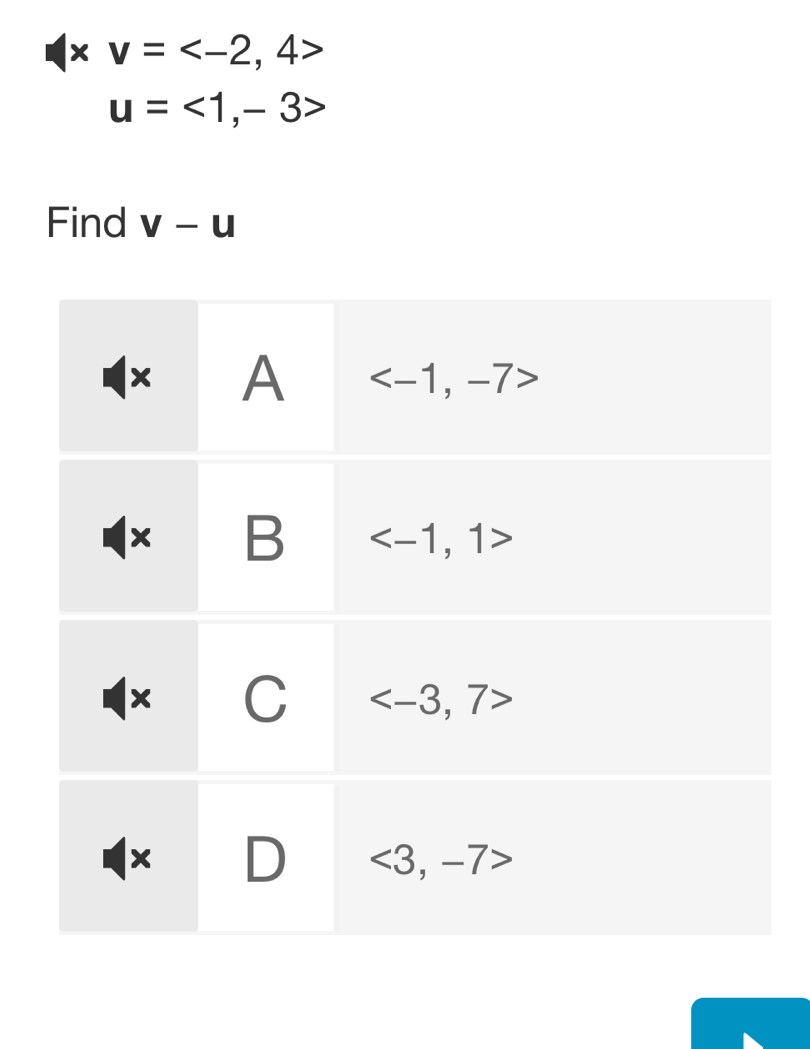 v=
u=<1,-3>
Find v-u