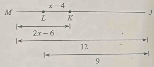 x-4
M
J
L K
2x-6
-1
12

9