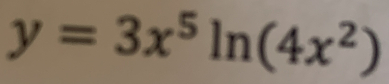 y=3x^5ln (4x^2)