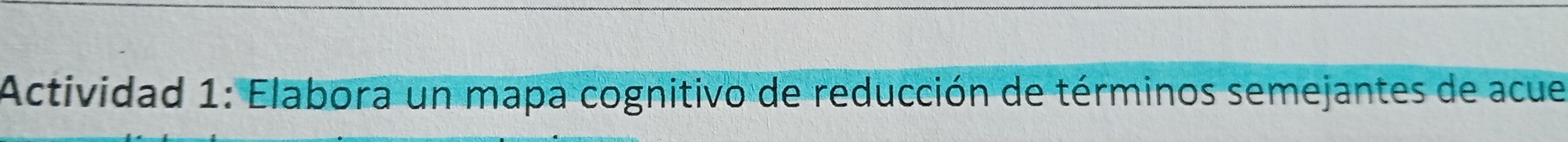 Actividad 1: Elabora un mapa cognitivo de reducción de términos semejantes de acue