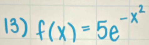 f(x)=5e^(-x^2)