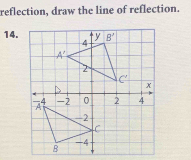 reflection, draw the line of reflection.
14.