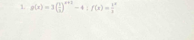 g(x)=3( 1/3 )^x+2-4; f(x)=frac 13^x