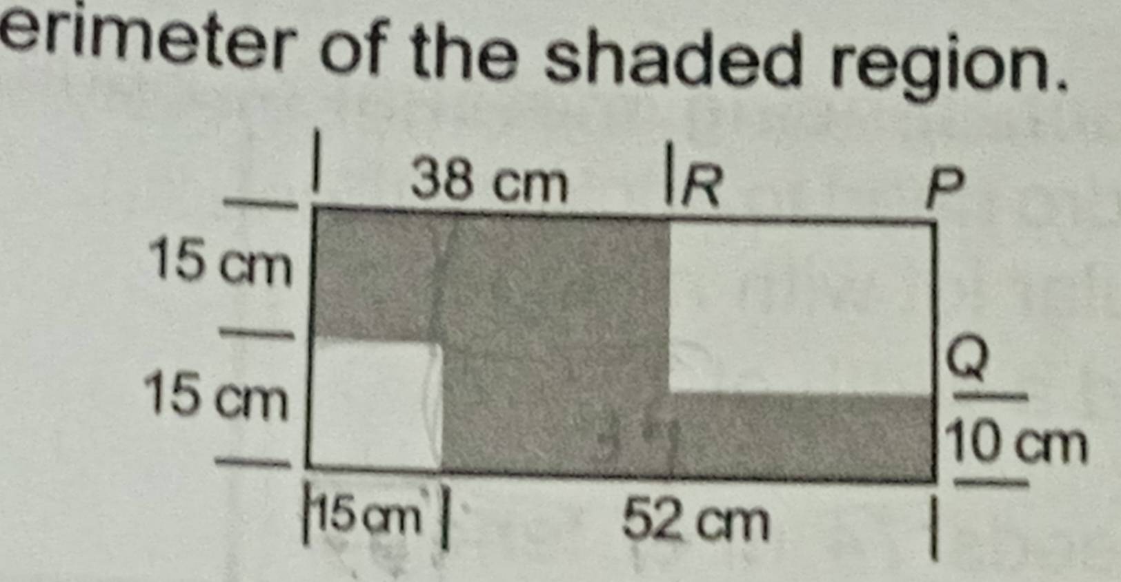 erimeter of the shaded region.