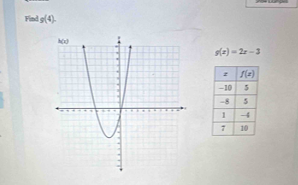 A overline 2 g(4). `
g(x)=2x-3