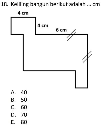 B. 50
C. 60
D. 70
E. 80