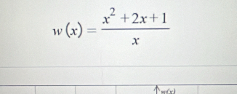 w(x)= (x^2+2x+1)/x 
w(x)