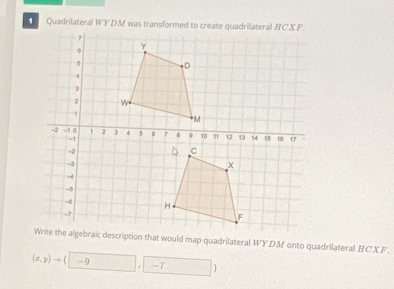 (x,y)to (|-9 □  -7