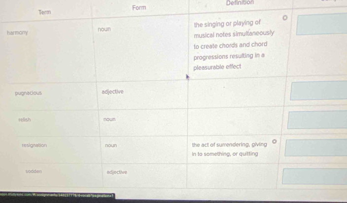 Form Definition
h