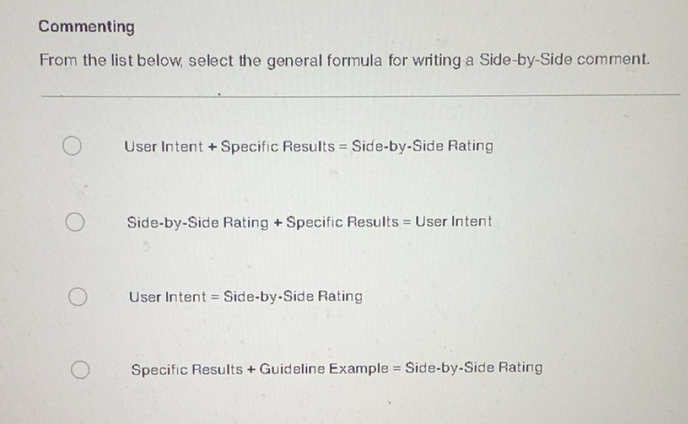 Solved: Commenting From the list below, select the general formula for ...