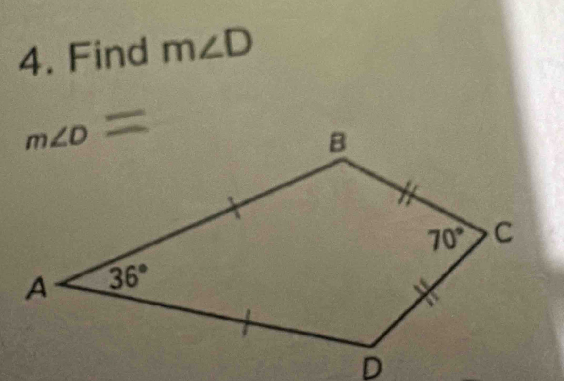 Find m∠ D