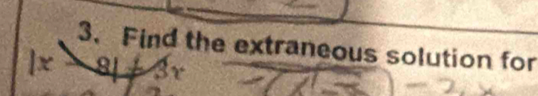 Find the extraneous solution for